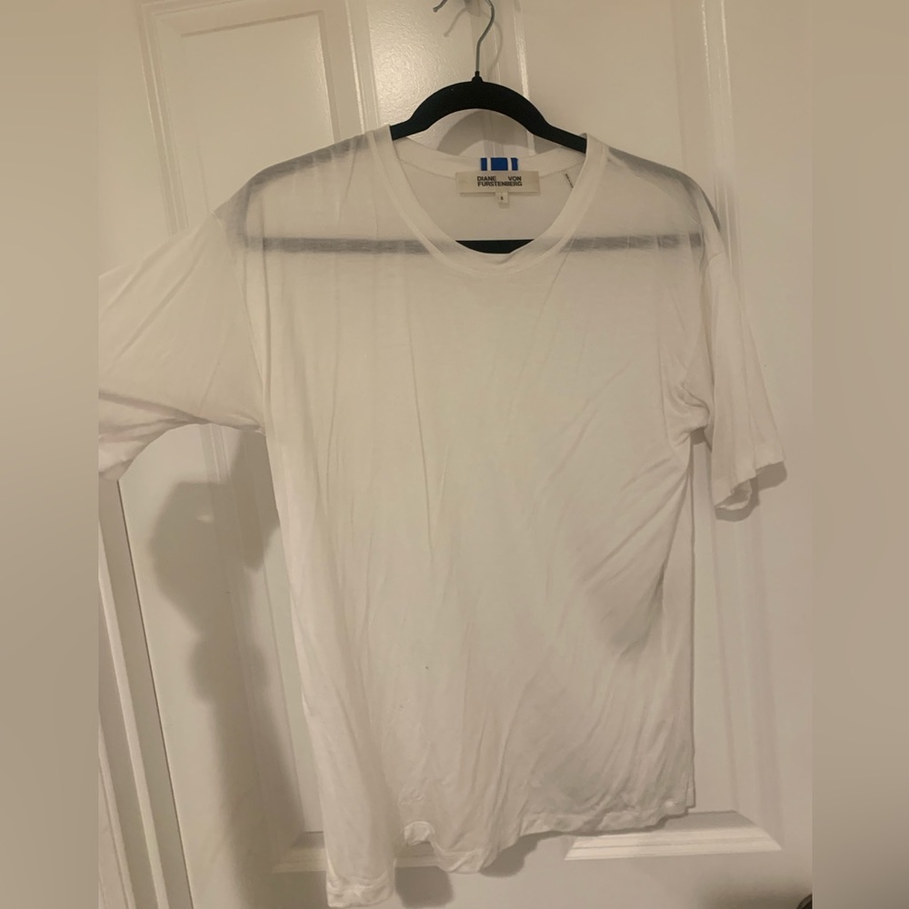 Diane von Furstenberg - NWOT White Ribbon detail T